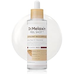 Dropper bottle of skincare product with a white label saying 'Peel Shot' against a pale circular background.